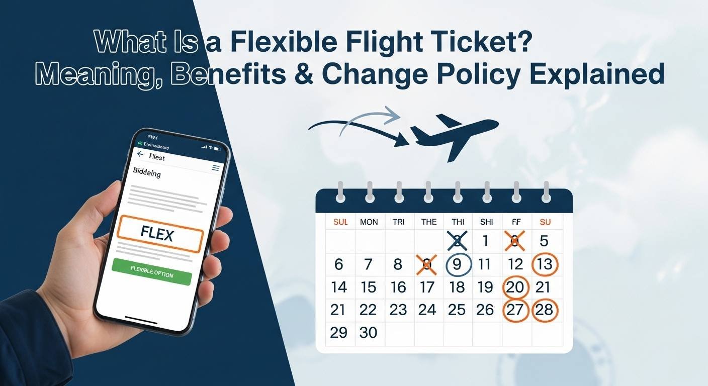Flexible flight ticket concept showing airline change policy and refund options for travellers
