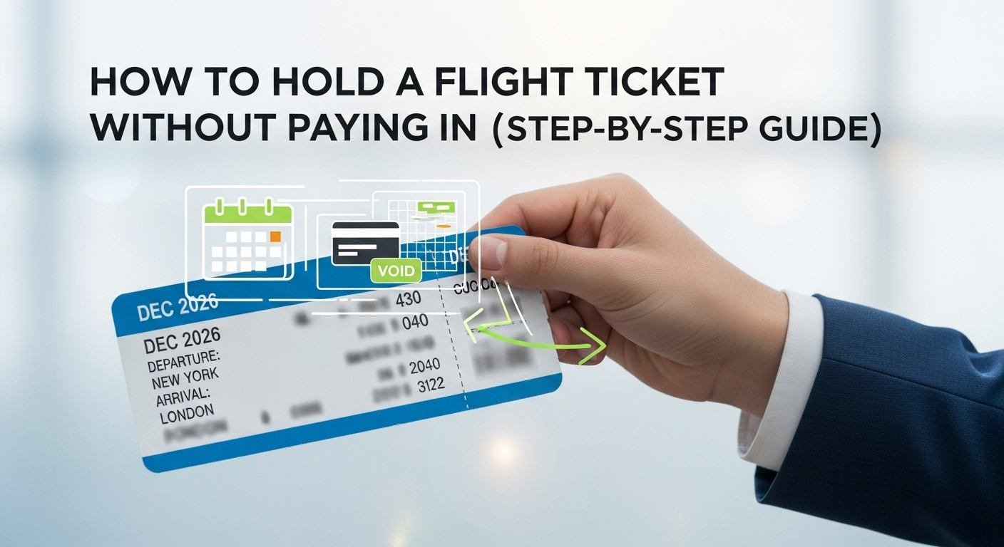 How to Hold a Flight Ticket Without Paying in 2026 step by step guide showing airline reservation hold option