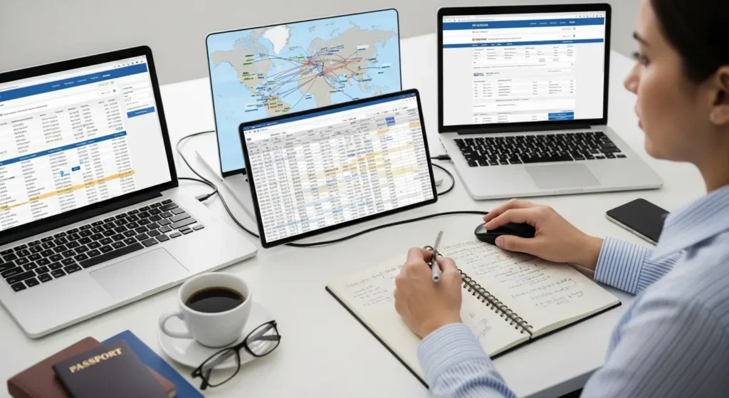 Book connecting flights manually