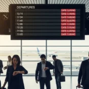 Boarding gate closes before flight