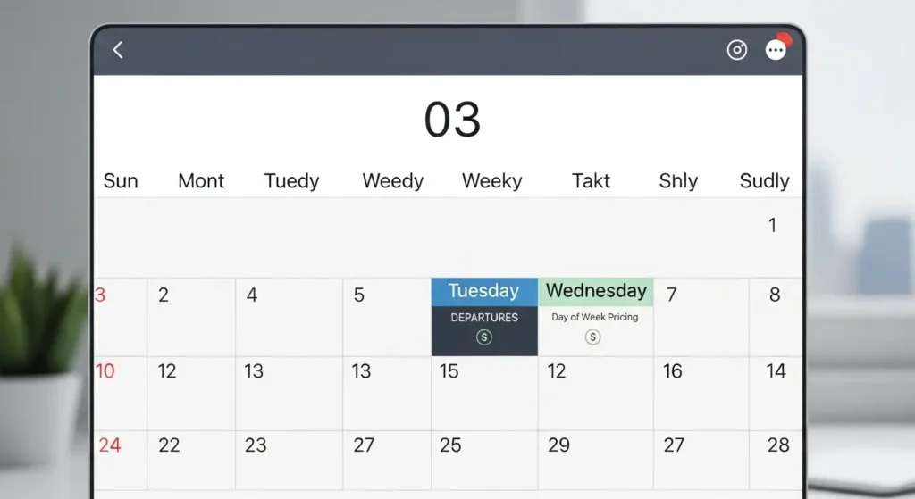 Time Window 3: Tuesday and Wednesday Departures (Day of Week Pricing)