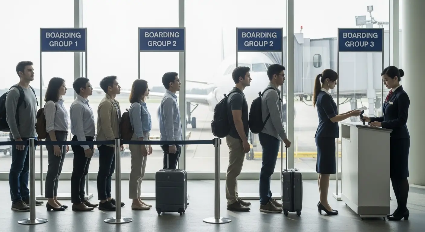 Boarding group on a flight