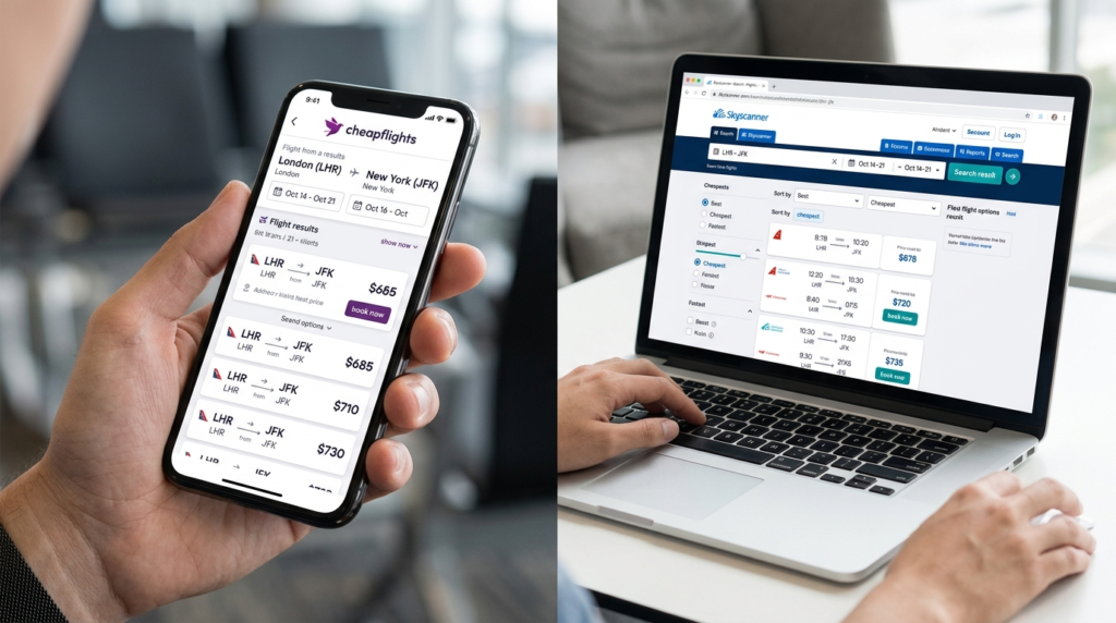 Which one finds cheaper flights in real situations